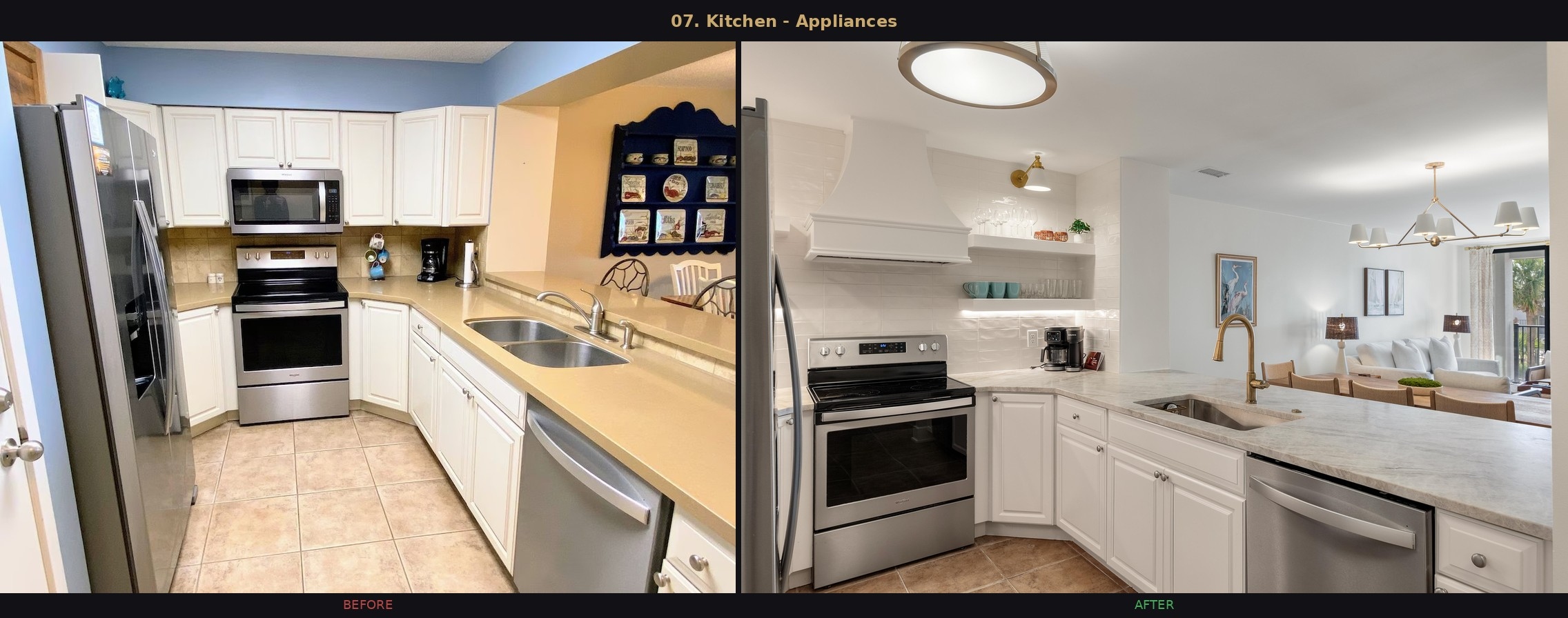 Kitchen — Appliances before and after