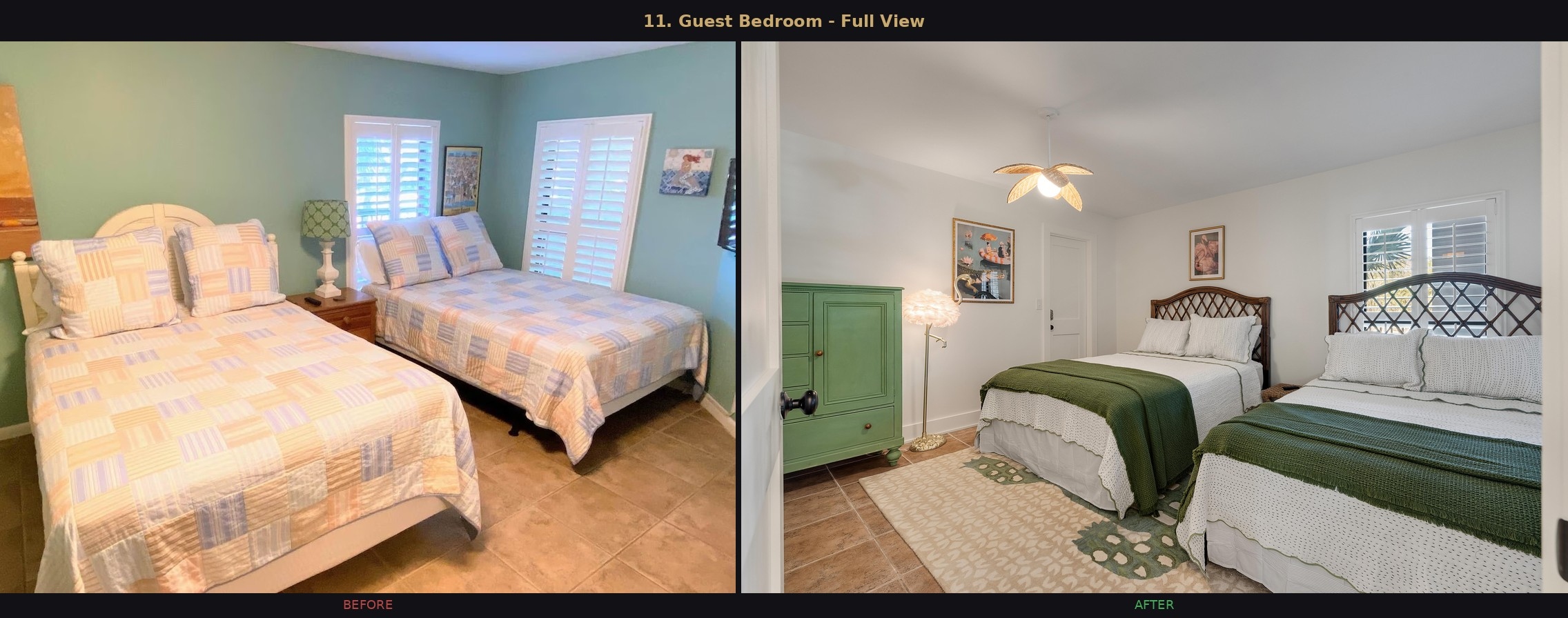 Guest Bedroom — Full View before and after